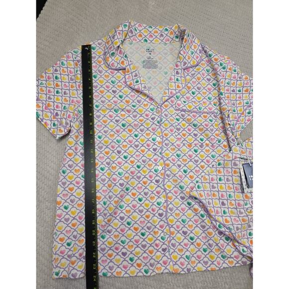 Roller Rabbit X Target Pajama Set Womens Medium Heart Print Scalloped Hem - Picture 2 of 8